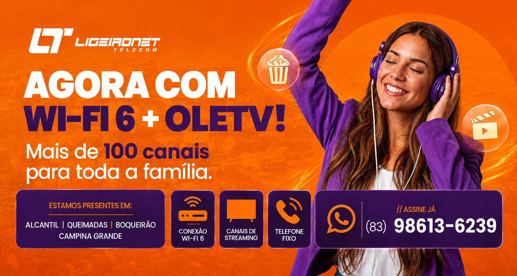 Ligeironet Telecom - Wi-Fi 6 e OleTV